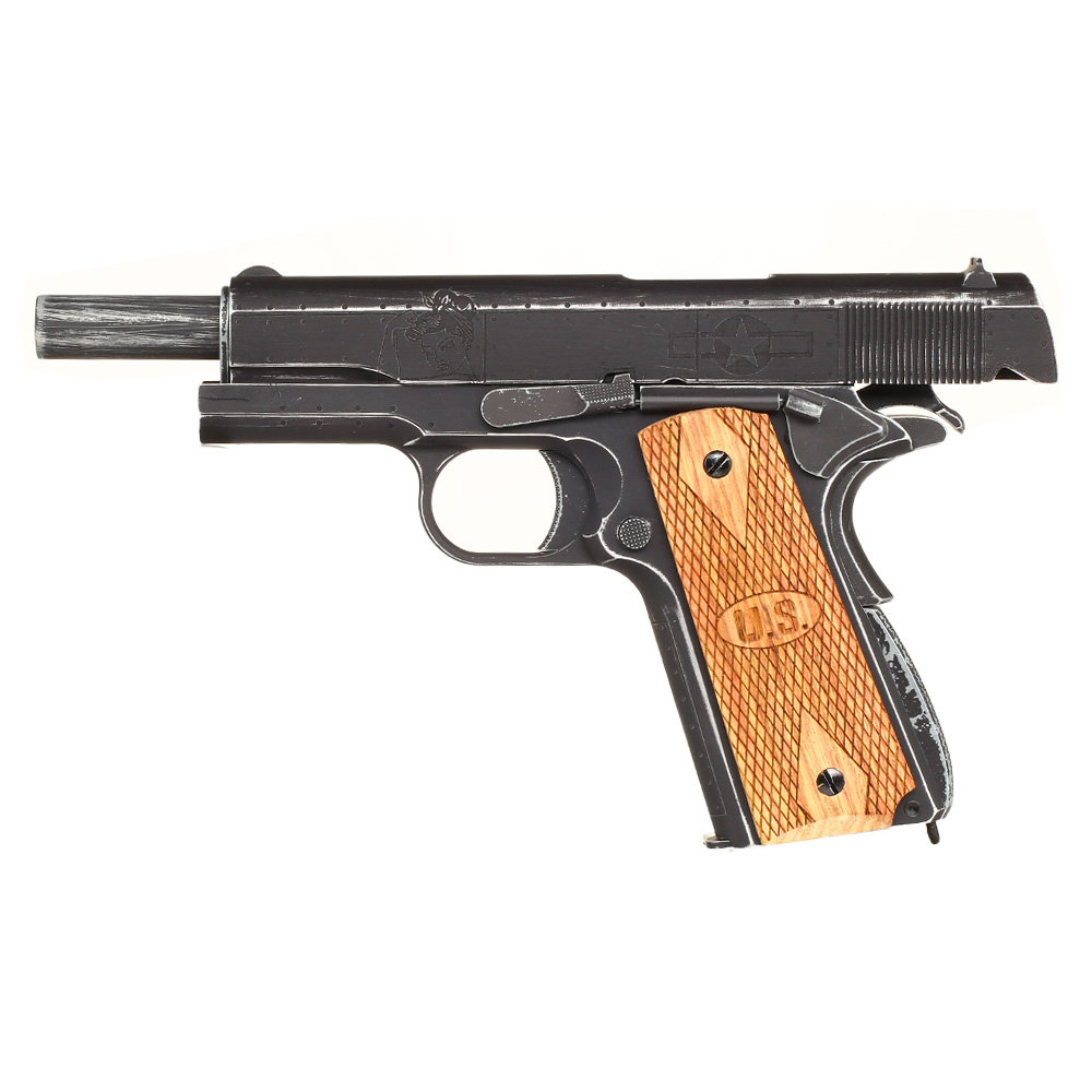 Cybergun / AWC Auto-Ordnance 1911 Victory Girls Vollmetall GBB 6mm BB Vintage-Black Bild 2