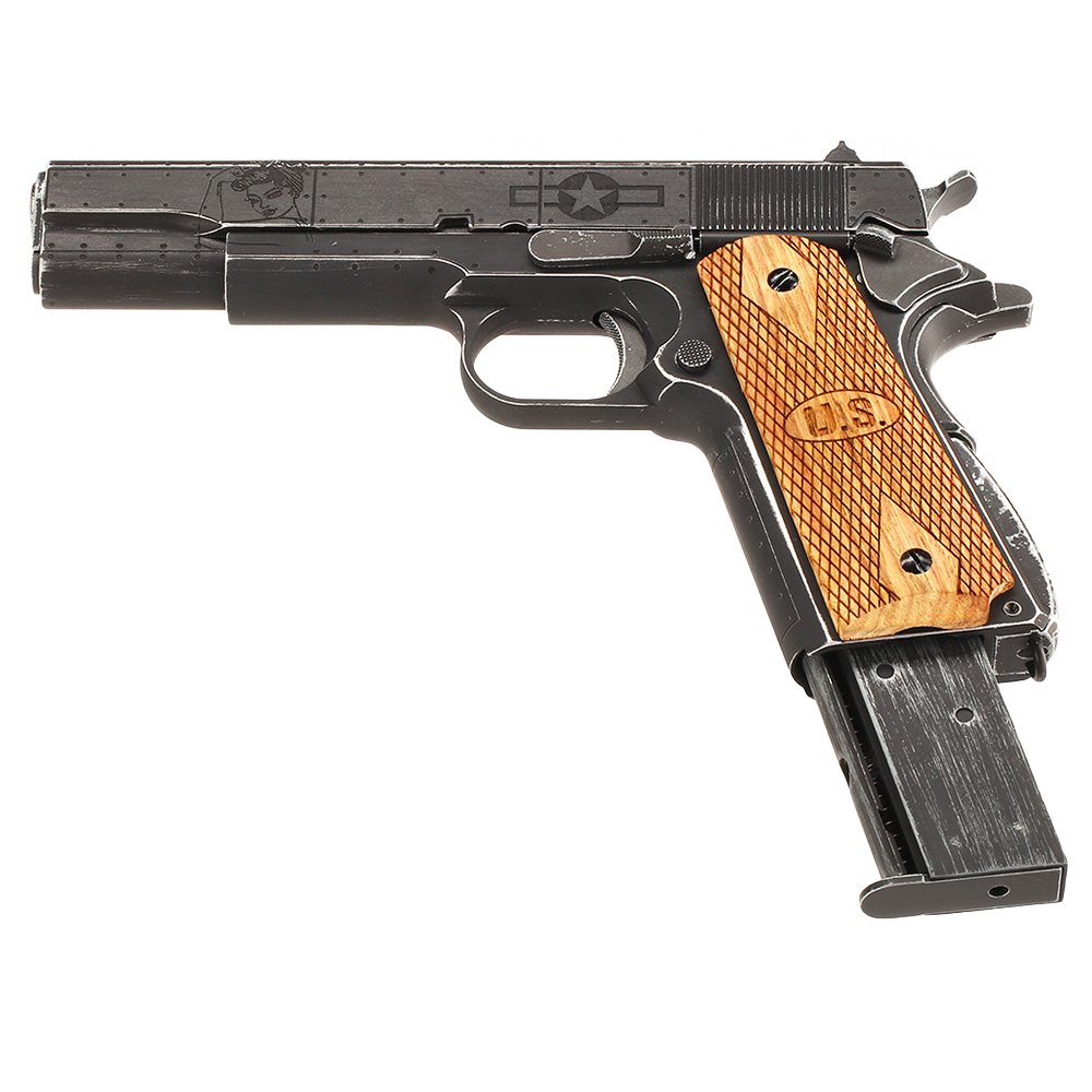 Cybergun / AWC Auto-Ordnance 1911 Victory Girls Vollmetall GBB 6mm BB Vintage-Black Bild 5