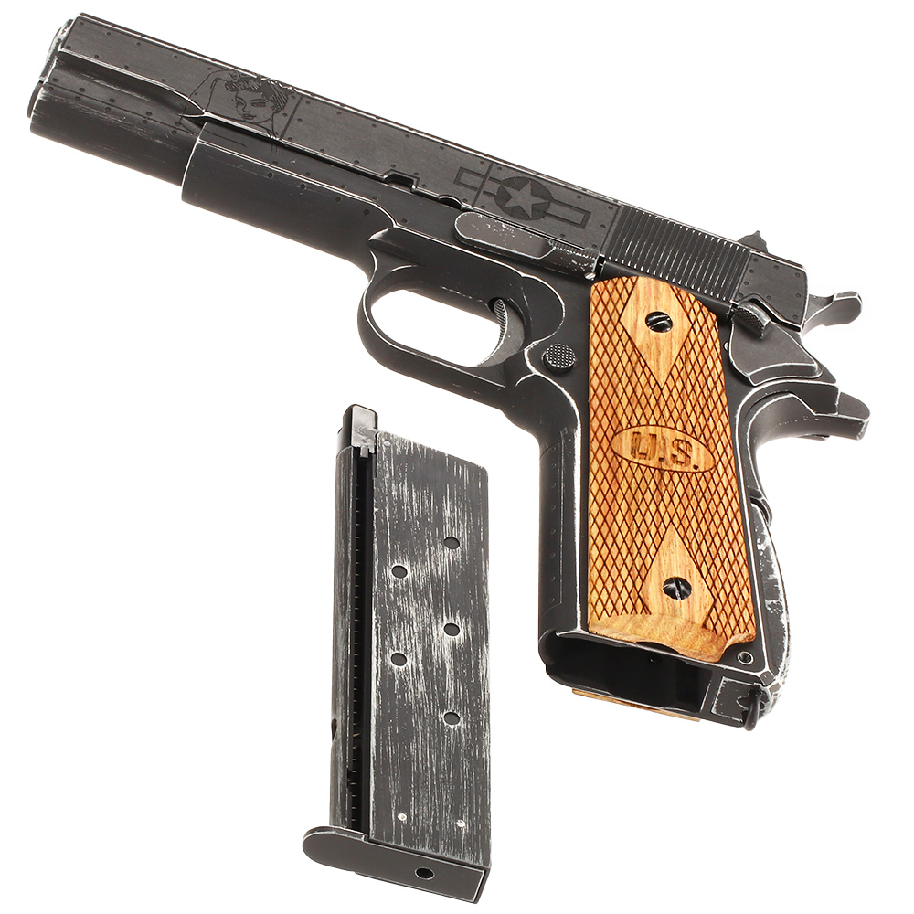 Cybergun / AWC Auto-Ordnance 1911 Victory Girls Vollmetall GBB 6mm BB Vintage-Black Bild 6