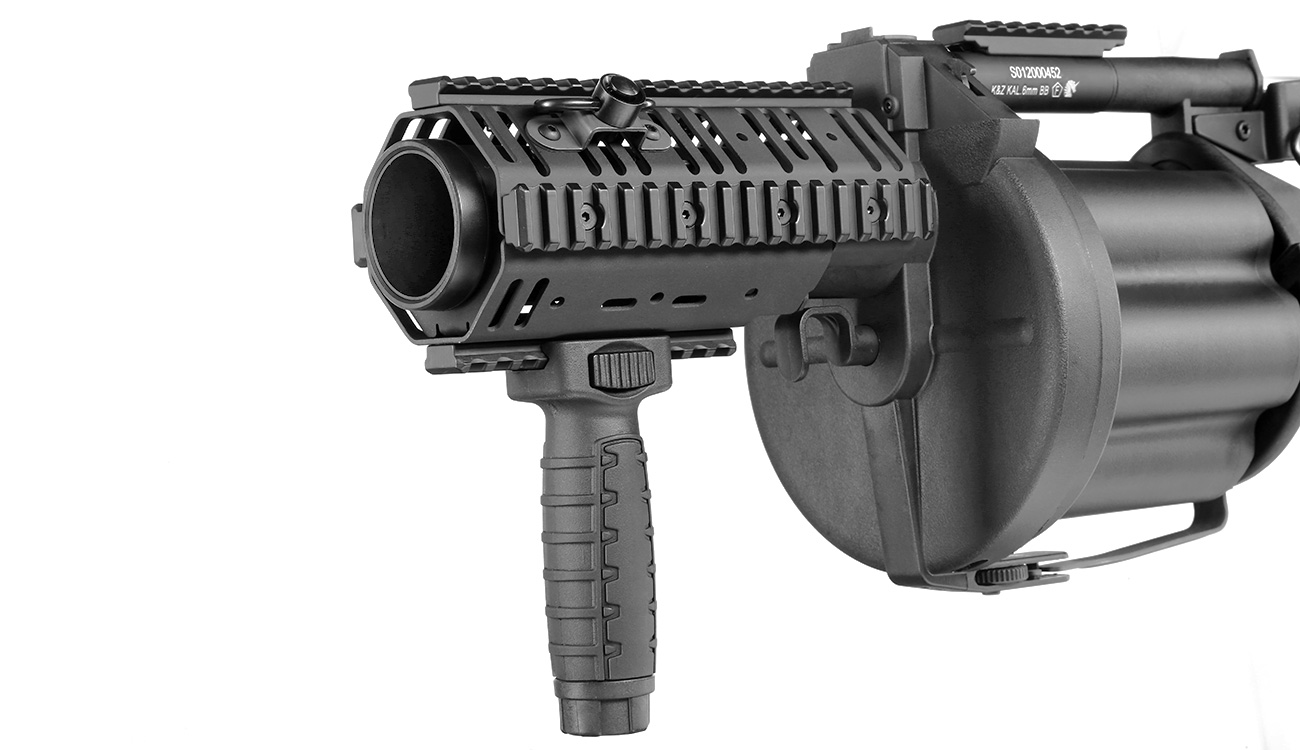 ICS MGL 40mm Airsoft Revolver-Granatwerfer Long Rail System Version schwarz - Short Barrel Bild 7