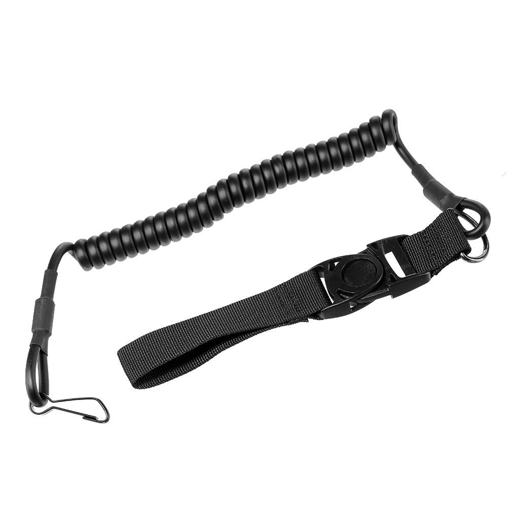 Amomax Pistol Lanyard / Fangriemen mit Schlaufe schwarz