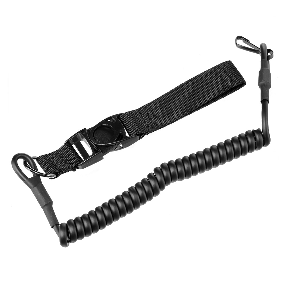 Amomax Pistol Lanyard / Fangriemen mit Schlaufe schwarz Bild 1