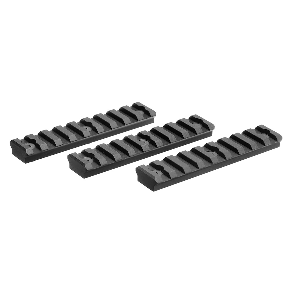 ICS KeyMod 21mm Aluminium Schienen Set 9 Slots / 95mm (3 Stck) schwarz Bild 1