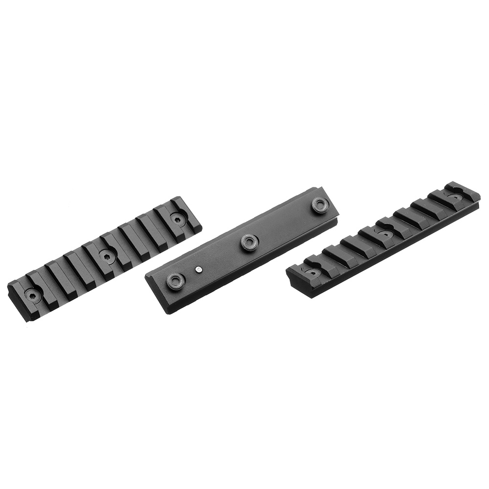ICS KeyMod 21mm Aluminium Schienen Set 9 Slots / 95mm (3 Stck) schwarz Bild 2