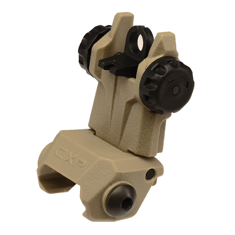 ICS CFS Polymer Flip-Up Rear Sight f. 21mm Schienen Tan