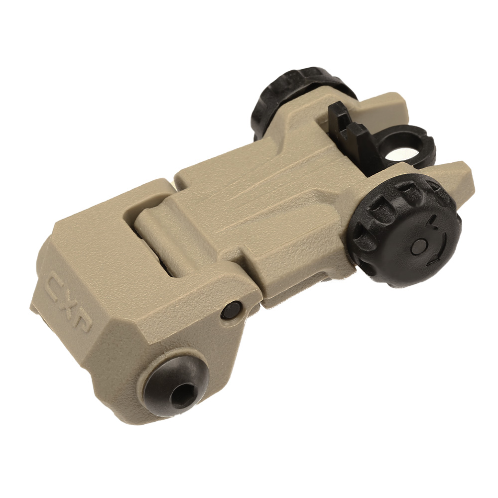 ICS CFS Polymer Flip-Up Rear Sight f. 21mm Schienen Tan Bild 2