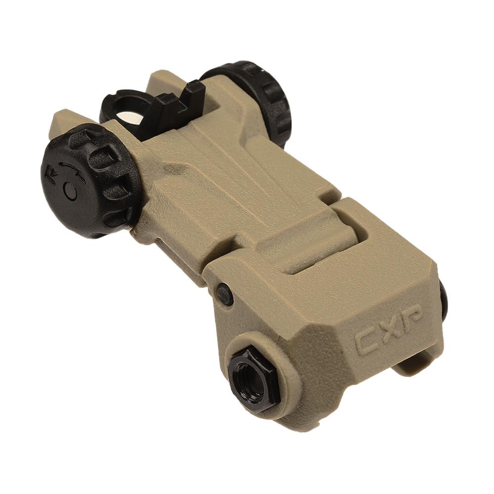 ICS CFS Polymer Flip-Up Rear Sight f. 21mm Schienen Tan Bild 3