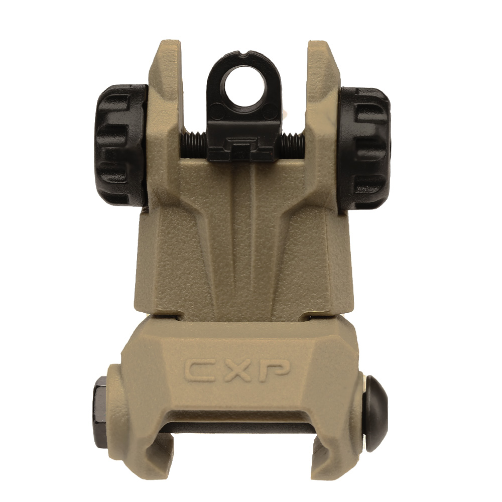 ICS CFS Polymer Flip-Up Rear Sight f. 21mm Schienen Tan Bild 4