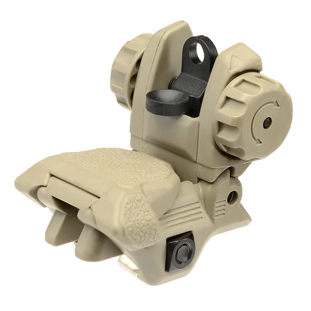 ICS CXP Polymer Flip-Up Rear Sight f. 21mm Schienen Tan