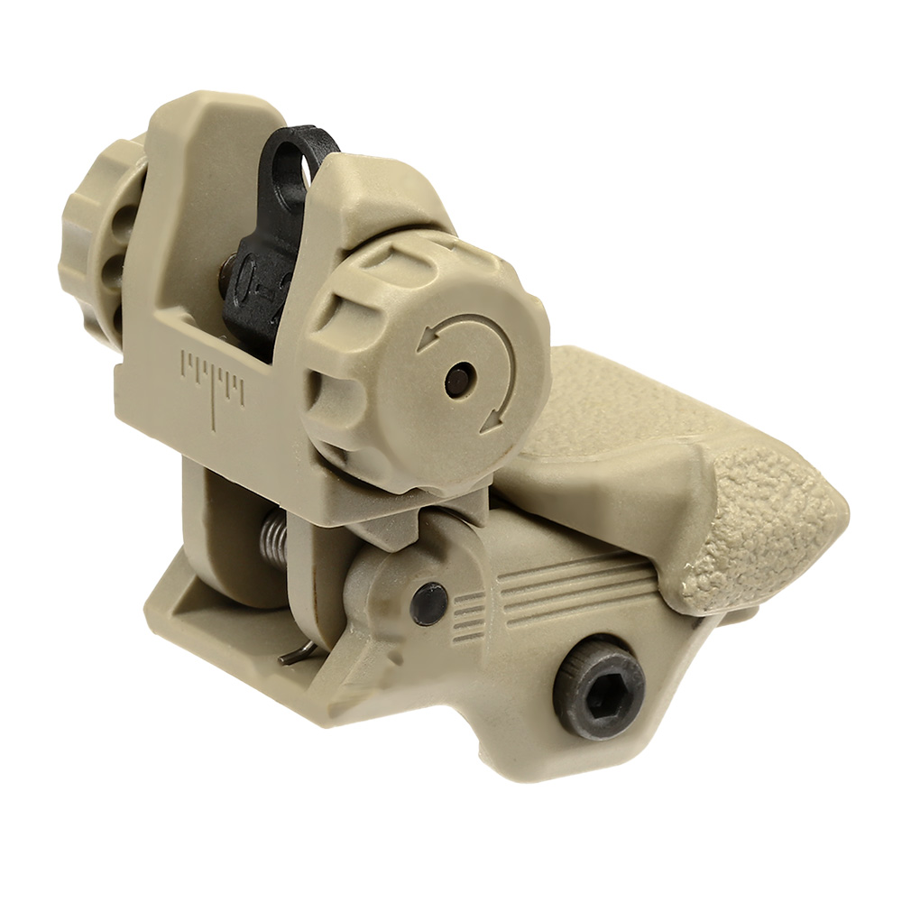 ICS CXP Polymer Flip-Up Rear Sight f. 21mm Schienen Tan Bild 1