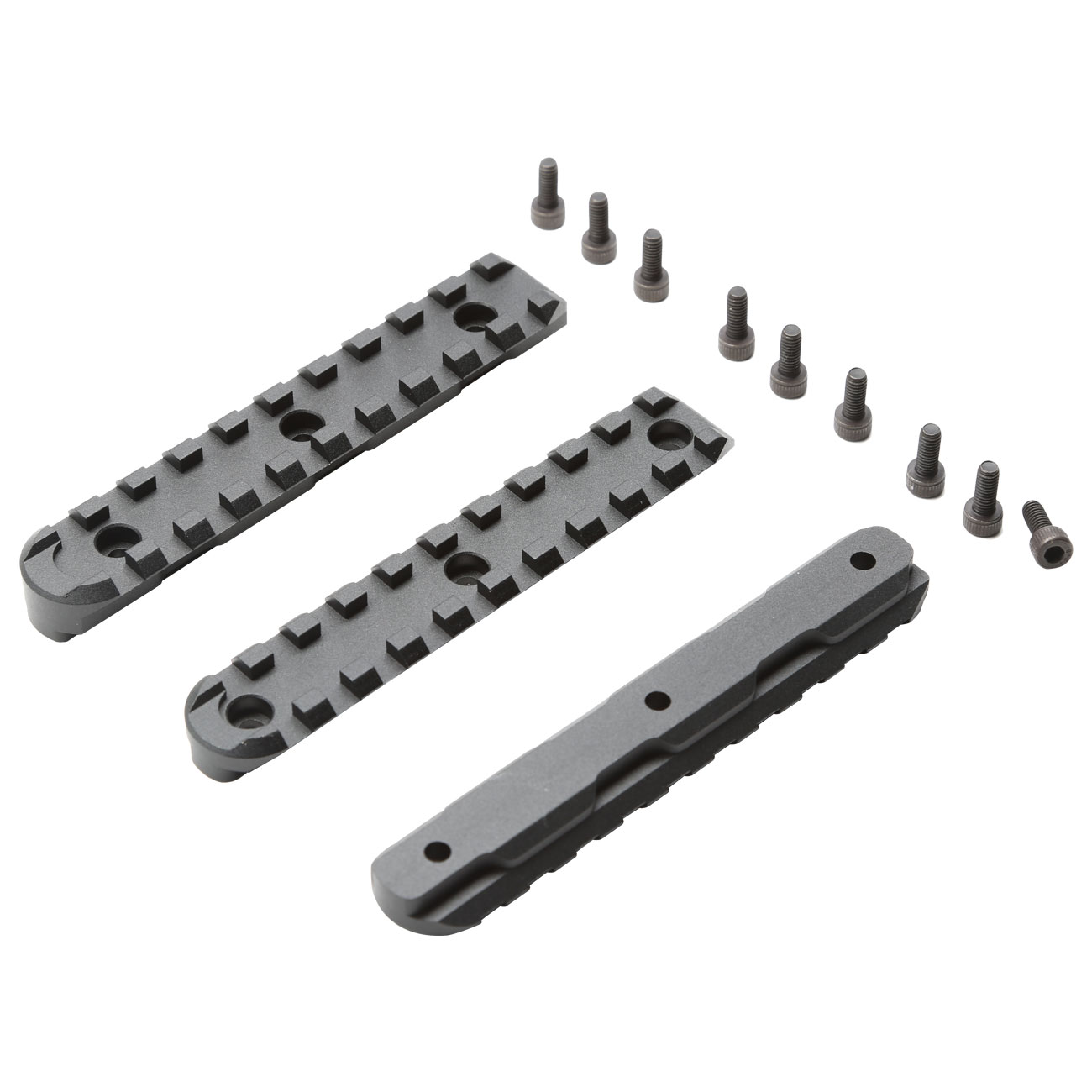 Action Army 21mm Aluminium Schienen Set je 114 mm (3 Stck) f. AAC T10 schwarz Bild 1