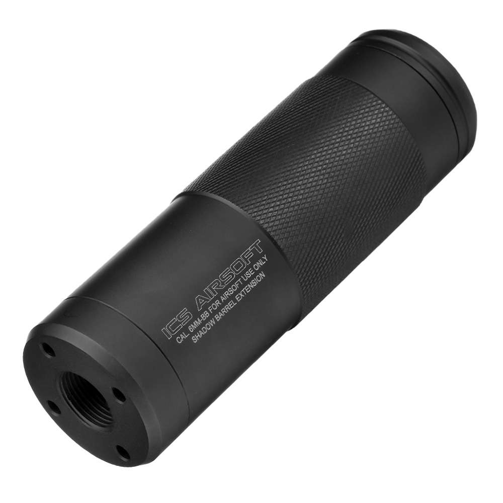 ICS BLE Shadow Aluminium Extension Silencer 112mm 14mm- / 14mm+ schwarz