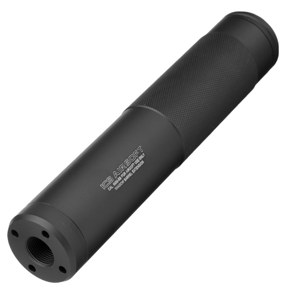 ICS BLE Shadow Aluminium Extension Silencer 170mm 14mm- / 14mm+ schwarz