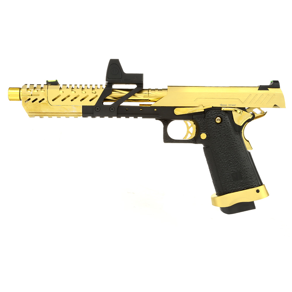 Vorsk Airsoft Hi-Capa Titan 7 Split-Slide mit HD5141 LPZ Vollmetall GBB 6mm BB gold / schwarz Bild 2