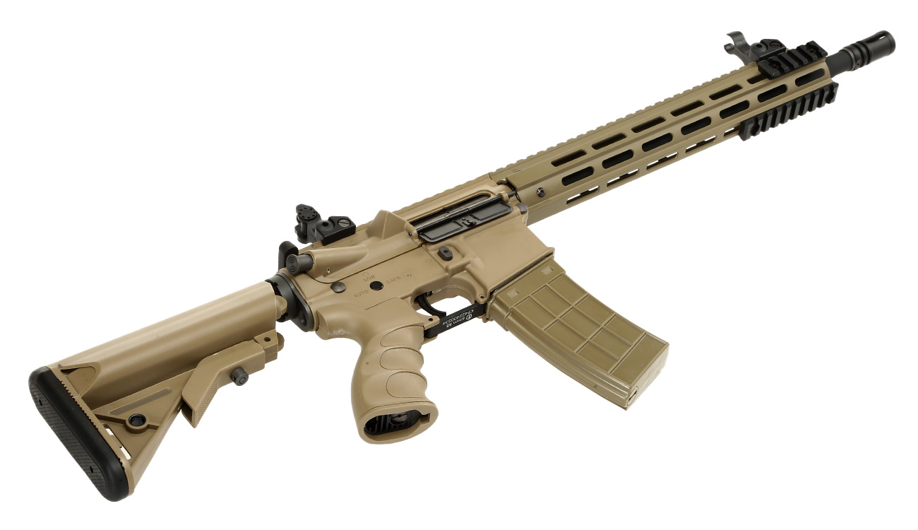 Tippmann M4 Recon Carbine 14.5 Zoll M-LOK Polymer S-AEG 6mm BB Tan Bild 1