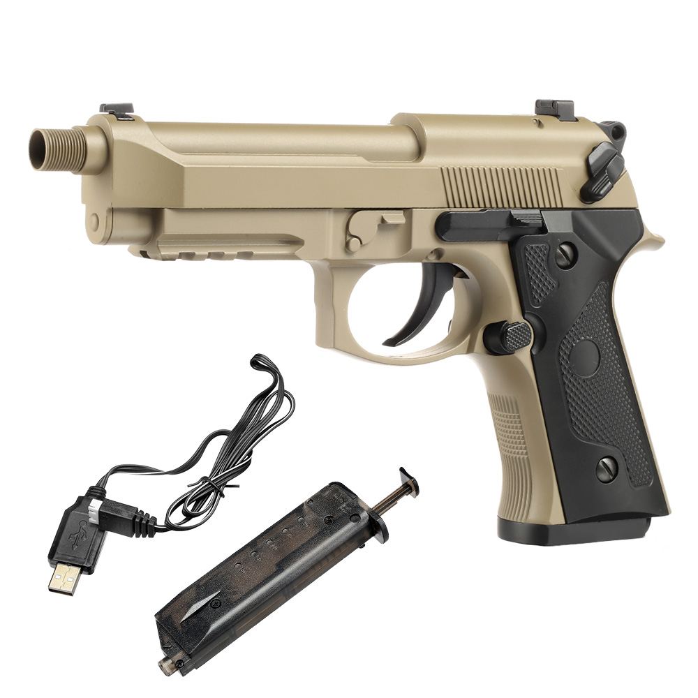 Cyma M9A1 mit Metallschlitten Komplettset AEP 6mm BB Tan - MosFet / LiPo Version
