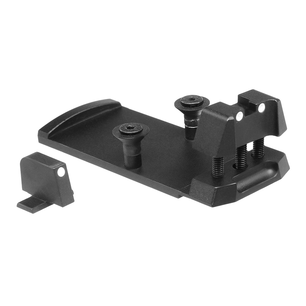 GK Tactical Aluminium RMR Sight Direkthalterung inkl. Visierung vorne schwarz f. VFC P320-M17 / M18 GBB Serie