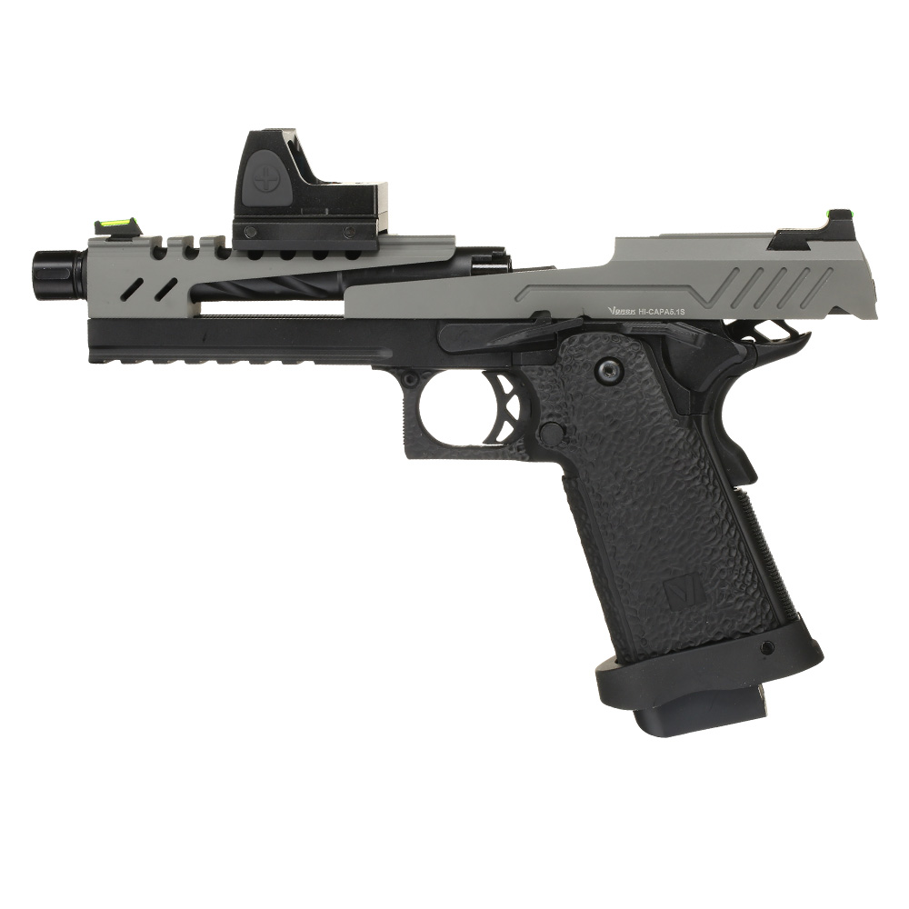 Vorsk Airsoft Hi-Capa 5.1 Split-Slide mit HD5141 LPZ Vollmetall GBB 6mm BB grau / schwarz Bild 1