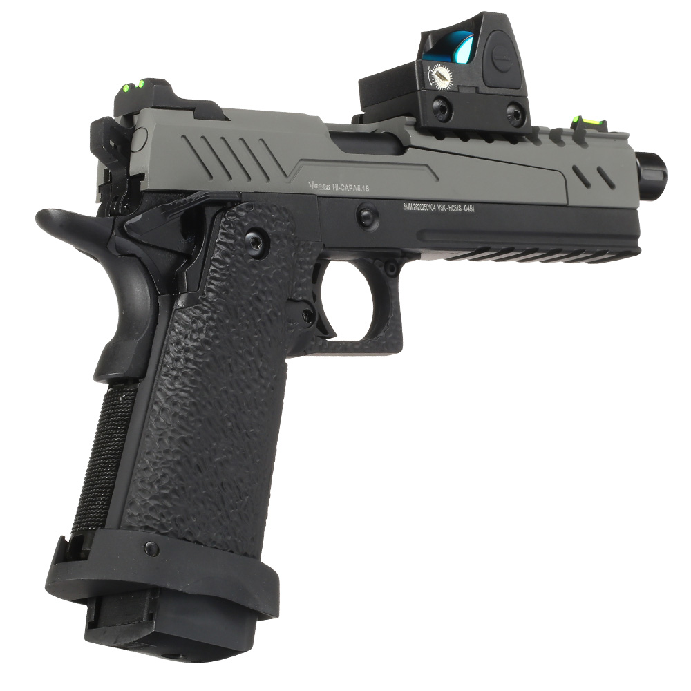 Vorsk Airsoft Hi-Capa 5.1 Split-Slide mit HD5141 LPZ Vollmetall GBB 6mm BB grau / schwarz Bild 1