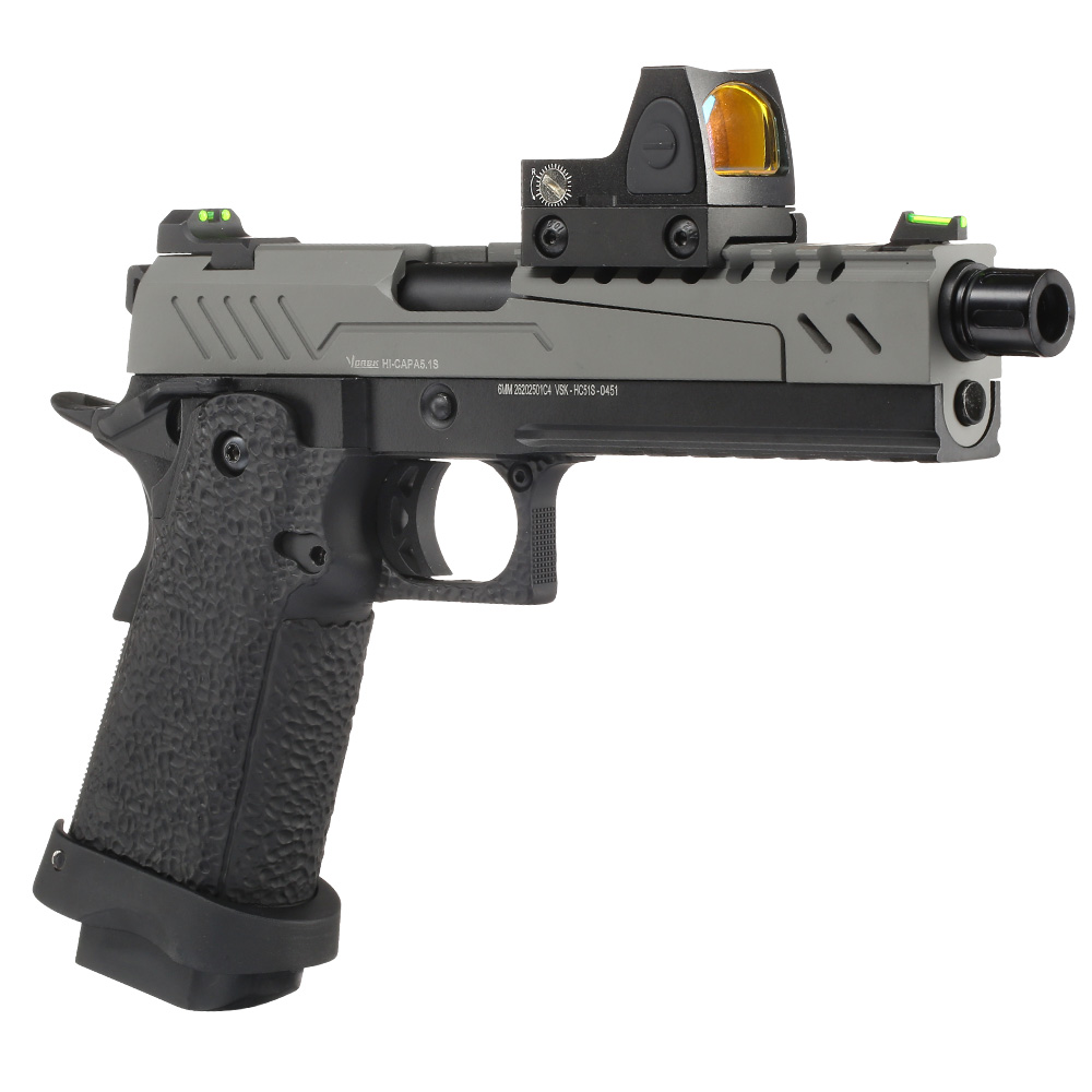 Vorsk Airsoft Hi-Capa 5.1 Split-Slide mit HD5141 LPZ Vollmetall GBB 6mm BB grau / schwarz Bild 1