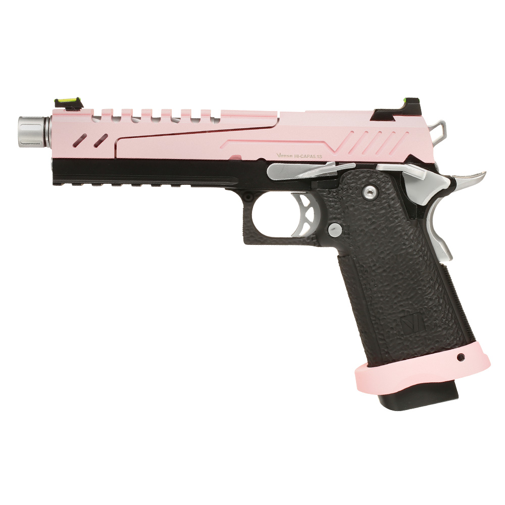 Vorsk Airsoft Hi-Capa 5.1 Split-Slide Vollmetall GBB 6mm BB pink / schwarz Bild 1