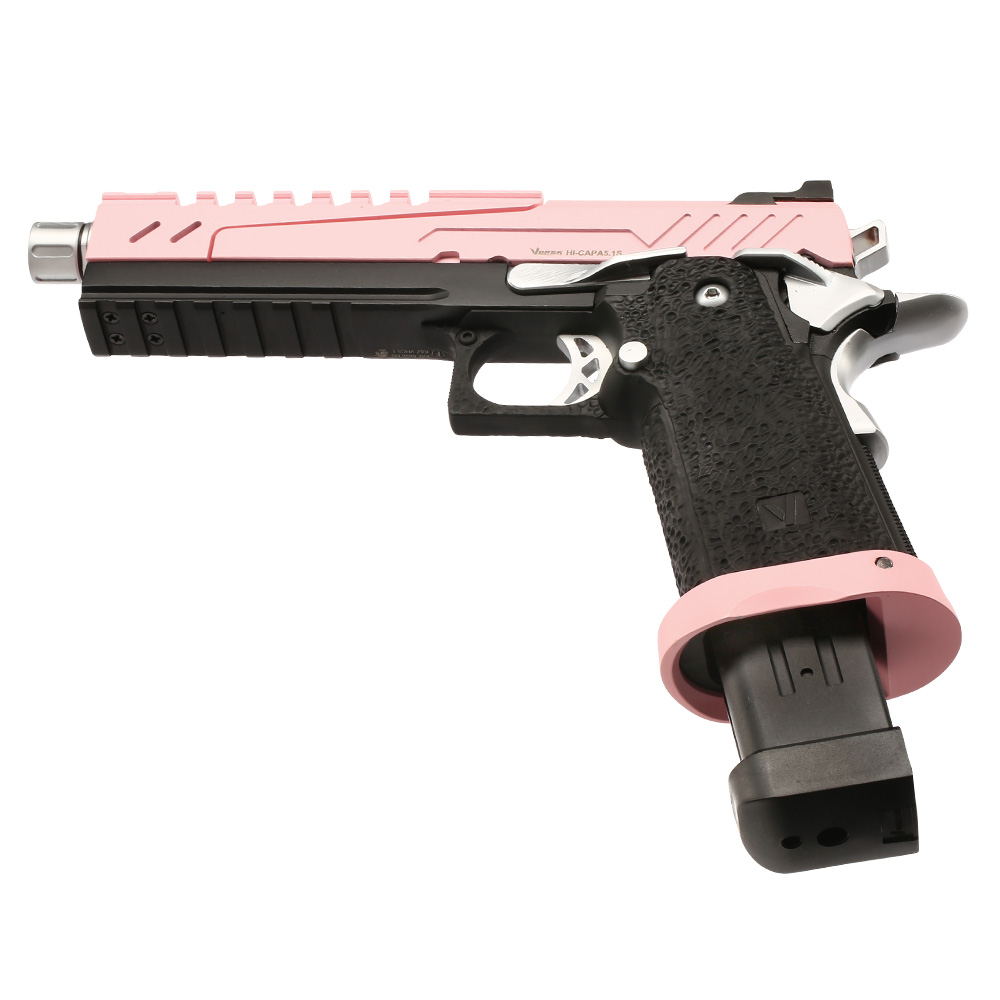 Vorsk Airsoft Hi-Capa 5.1 Split-Slide Vollmetall GBB 6mm BB pink / schwarz Bild 5