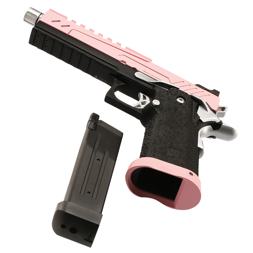 Vorsk Airsoft Hi-Capa 5.1 Split-Slide Vollmetall GBB 6mm BB pink / schwarz Bild 6