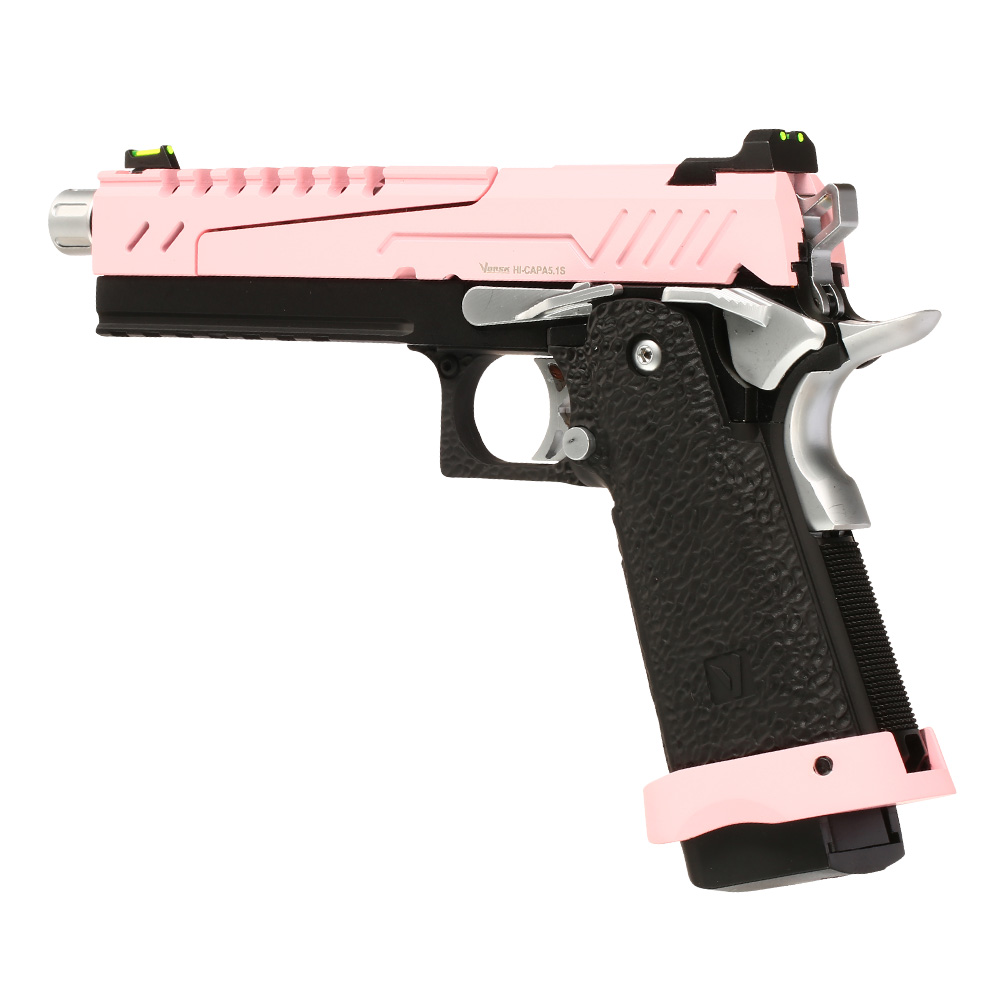 Vorsk Airsoft Hi-Capa 5.1 Split-Slide Vollmetall GBB 6mm BB pink / schwarz Bild 8