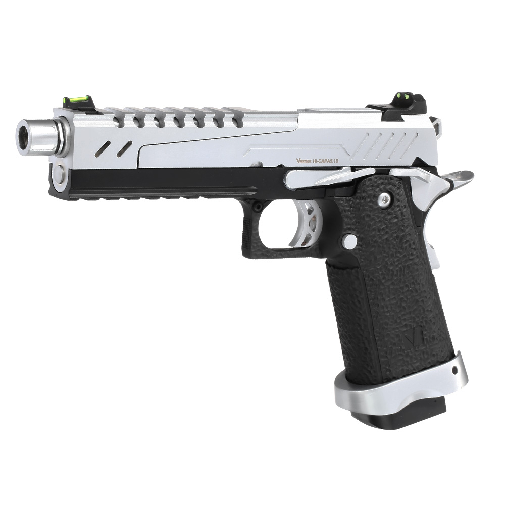 Vorsk Airsoft Hi-Capa 5.1 Split-Slide Vollmetall GBB 6mm BB chrome / schwarz