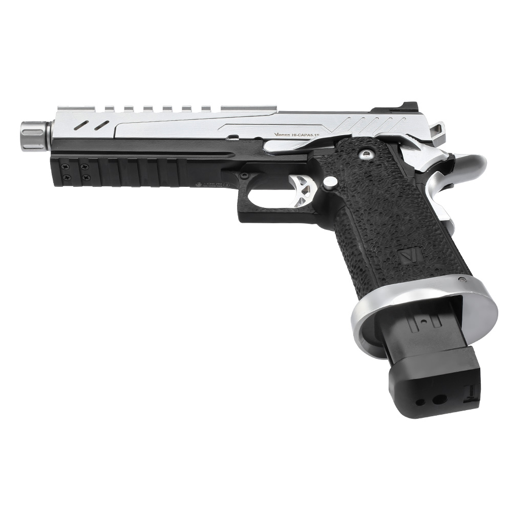 Vorsk Airsoft Hi-Capa 5.1 Split-Slide Vollmetall GBB 6mm BB chrome / schwarz Bild 5