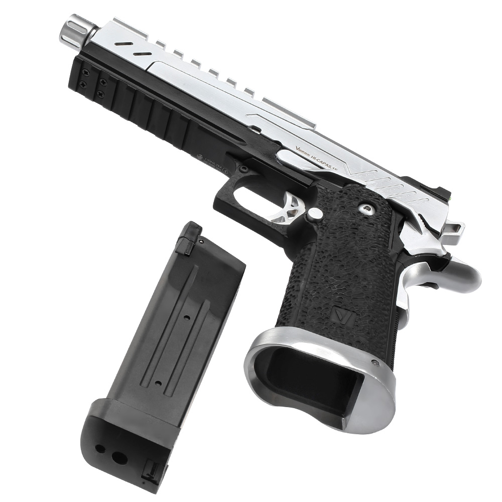 Vorsk Airsoft Hi-Capa 5.1 Split-Slide Vollmetall GBB 6mm BB chrome / schwarz Bild 6