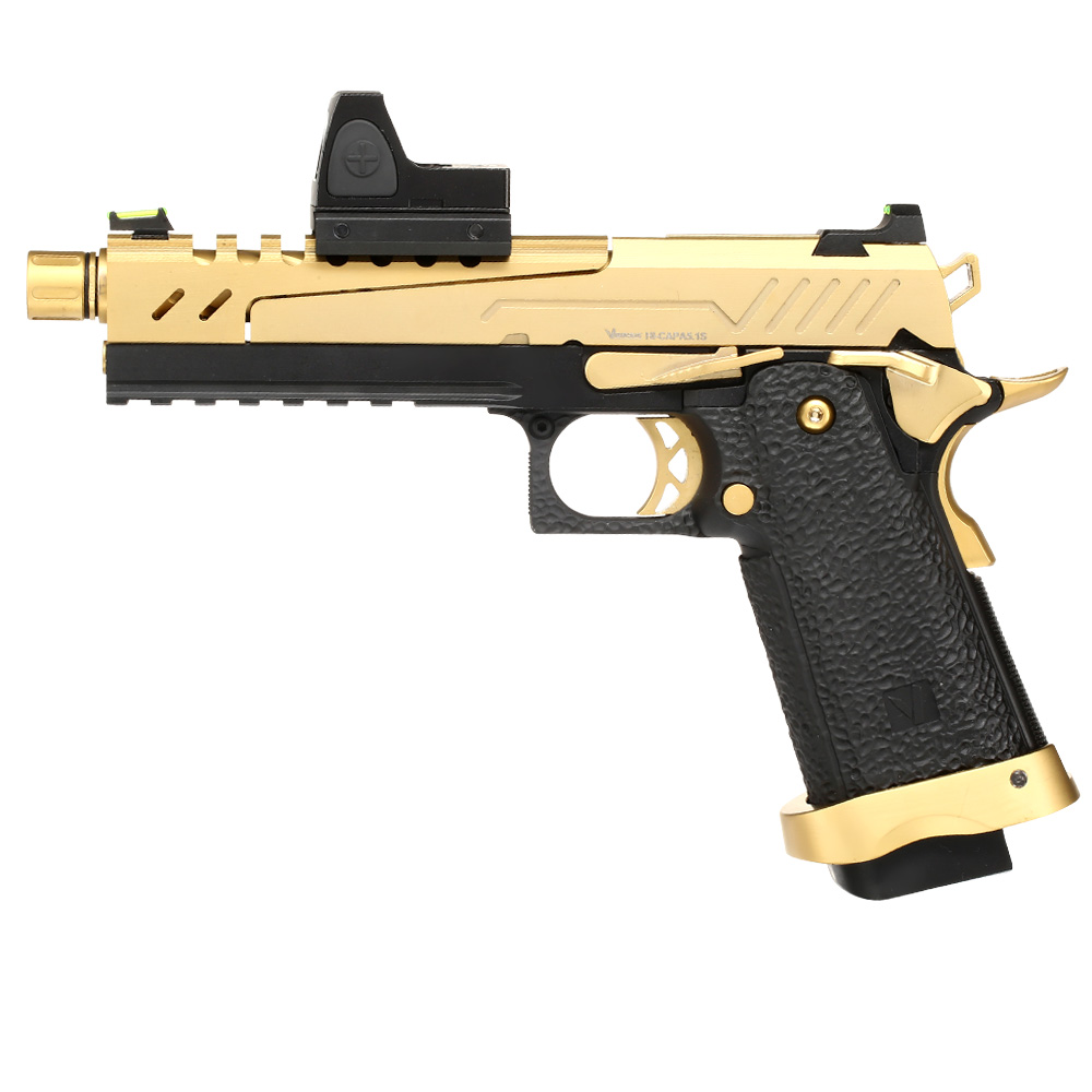 Vorsk Airsoft Hi-Capa 5.1 Split-Slide mit HD5141 LPZ Vollmetall GBB 6mm BB gold / schwarz Bild 1