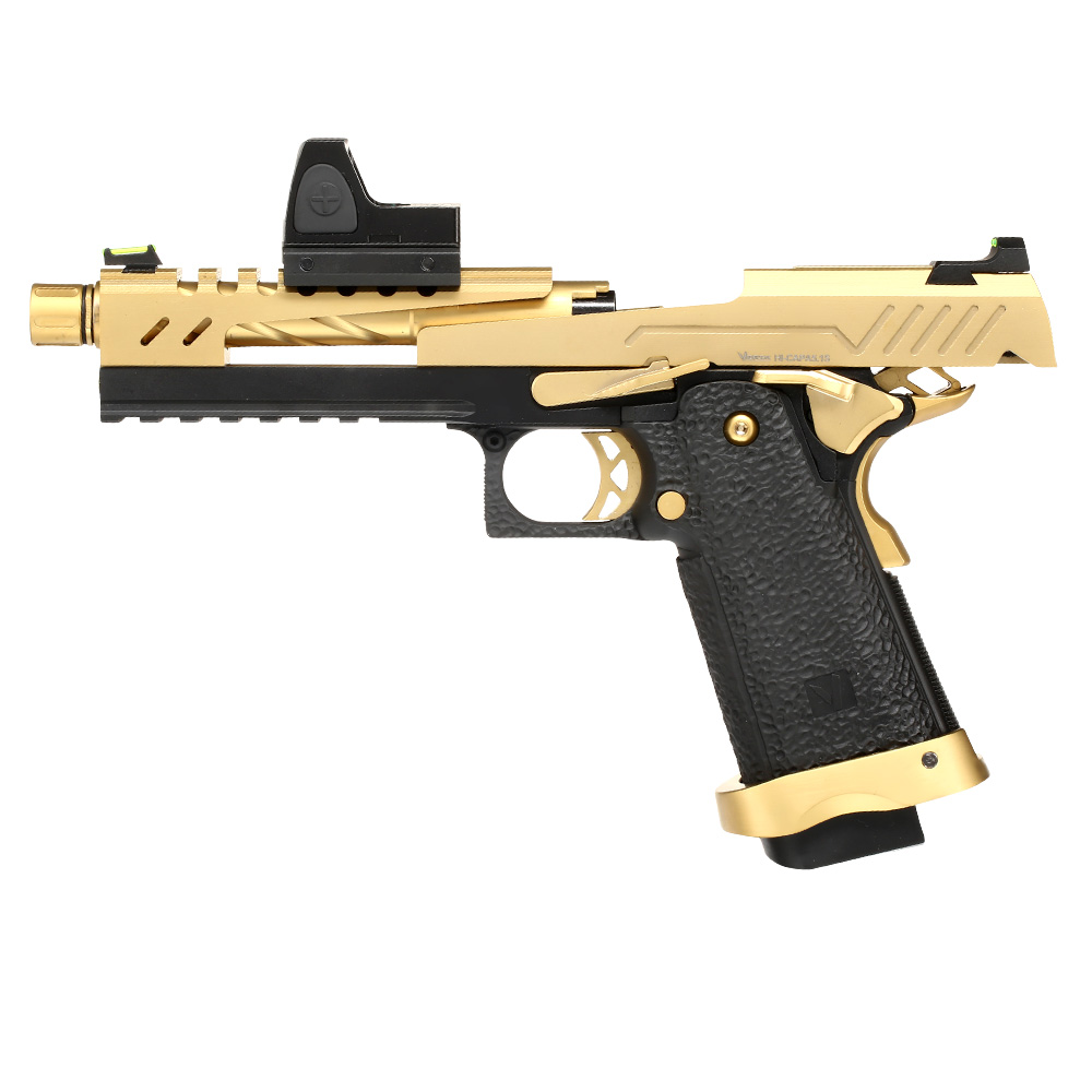 Vorsk Airsoft Hi-Capa 5.1 Split-Slide mit HD5141 LPZ Vollmetall GBB 6mm BB gold / schwarz Bild 2