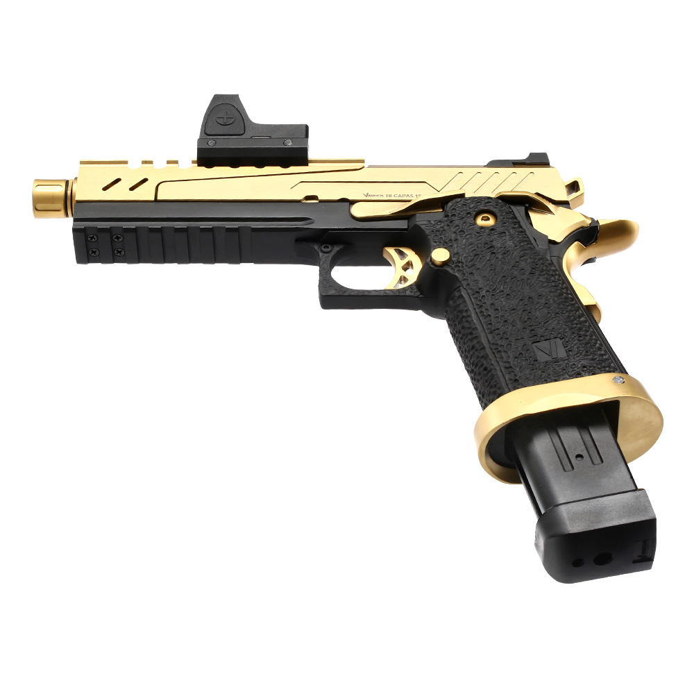Vorsk Airsoft Hi-Capa 5.1 Split-Slide mit HD5141 LPZ Vollmetall GBB 6mm BB gold / schwarz Bild 5