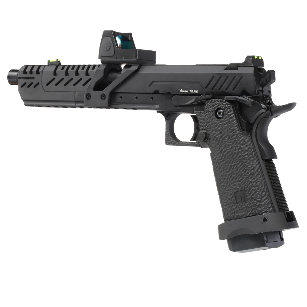 Vorsk Airsoft Hi-Capa Titan 7 Split-Slide mit HD5141 LPZ Vollmetall GBB 6mm BB schwarz Bild 8