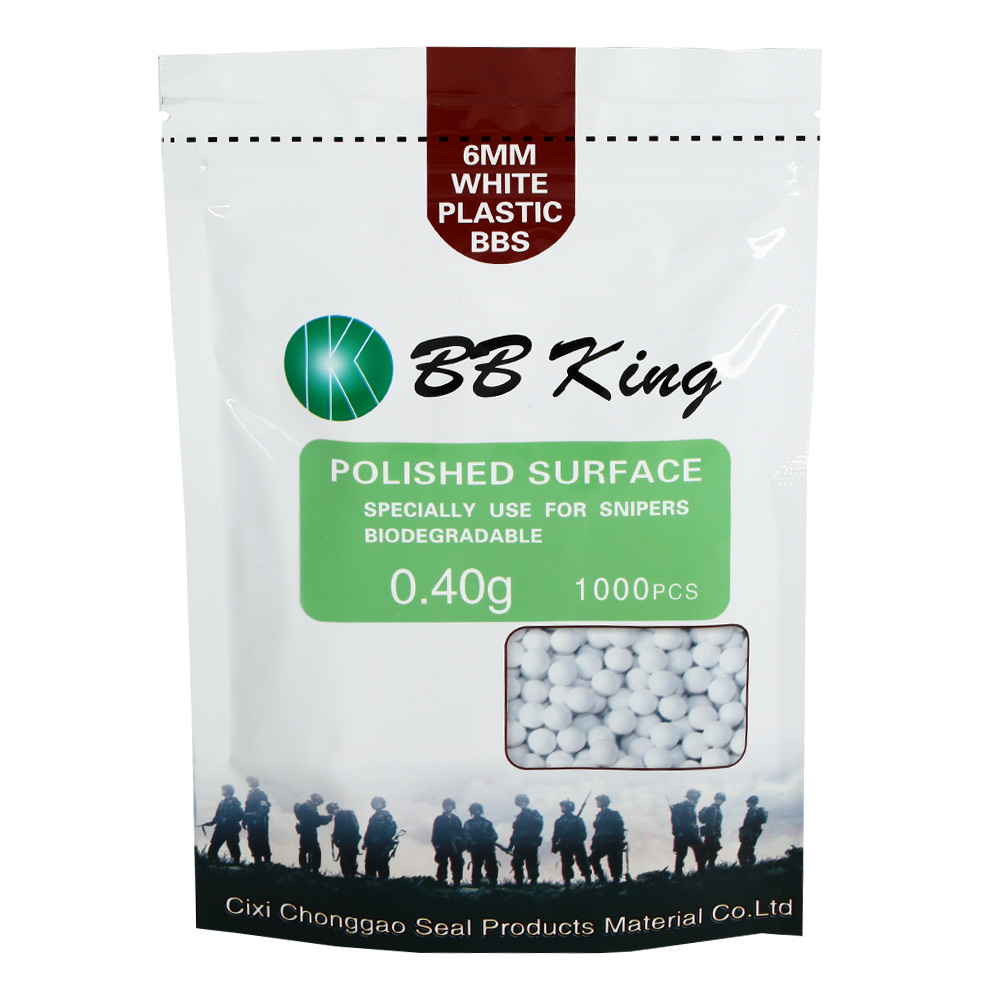 BB King Sniper Precision BIO BBs 0.40g 1.000er Beutel weiss