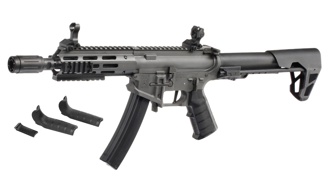 King Arms PDW 9mm SBR M-LOK Polymergehuse S-AEG 6mm BB Urban Grey