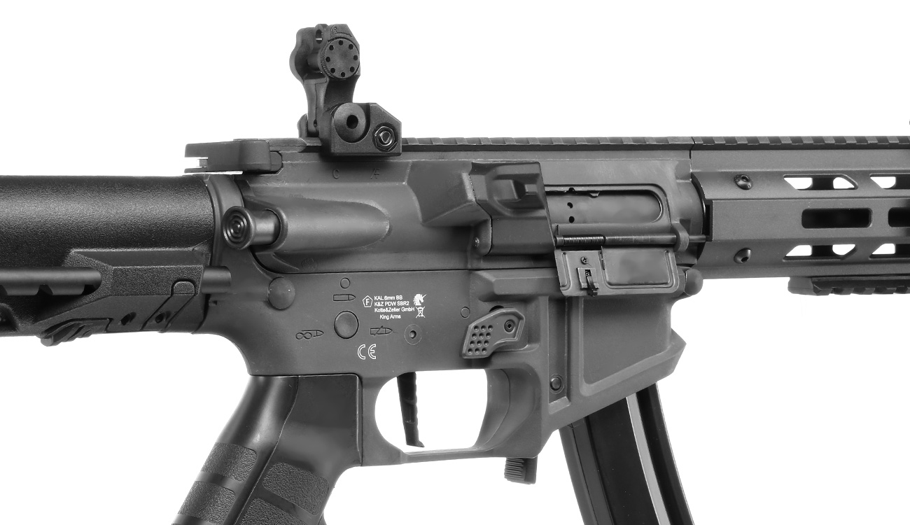 King Arms PDW 9mm SBR M-LOK Polymergehuse S-AEG 6mm BB Urban Grey Bild 8