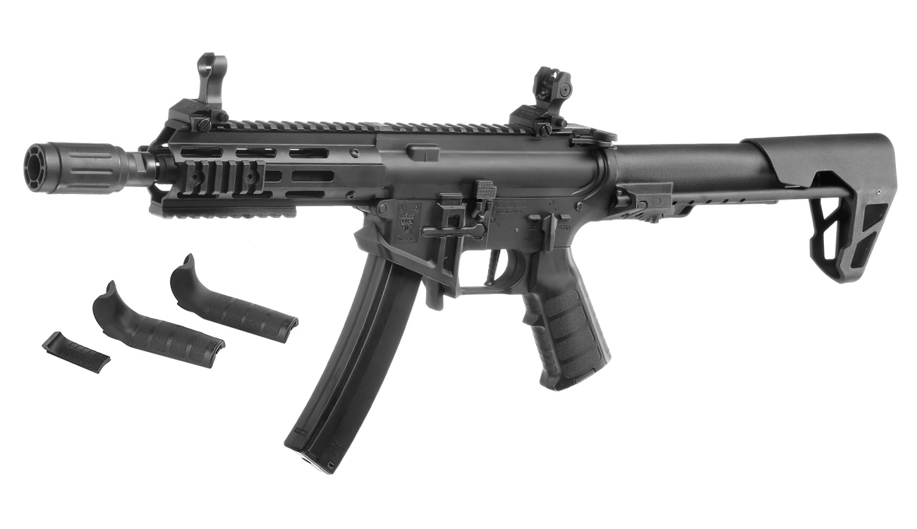 King Arms PDW 9mm SBR M-LOK Polymergehuse S-AEG 6mm BB schwarz