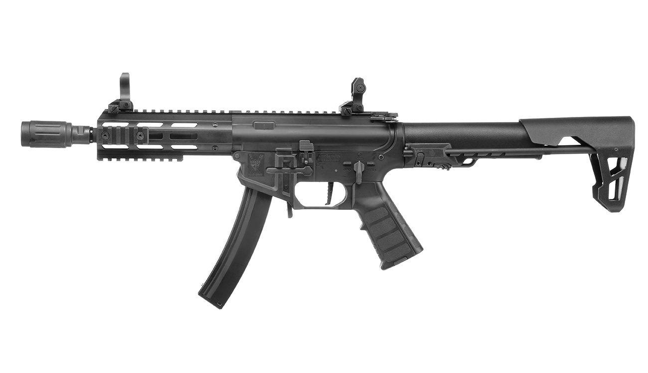 King Arms PDW 9mm SBR M-LOK Polymergehuse S-AEG 6mm BB schwarz Bild 1