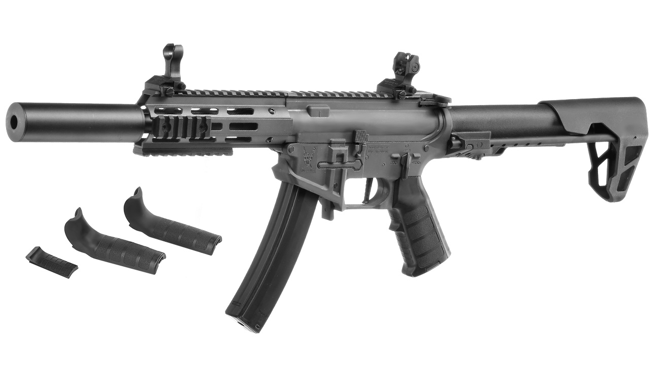 King Arms PDW 9mm SBR SD M-LOK Polymergehuse S-AEG 6mm BB Urban Grey