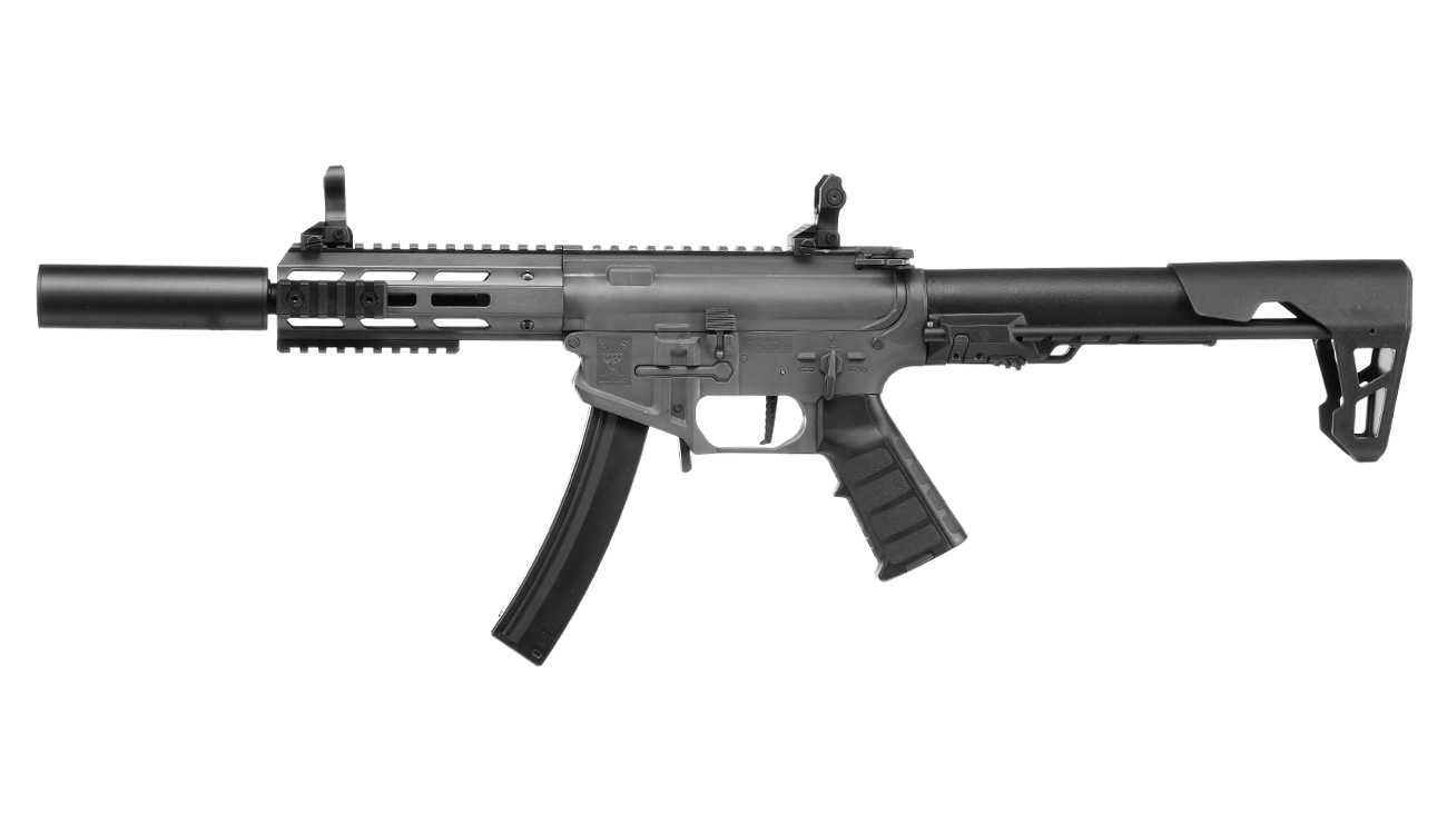 King Arms PDW 9mm SBR SD M-LOK Polymergehuse S-AEG 6mm BB Urban Grey Bild 1