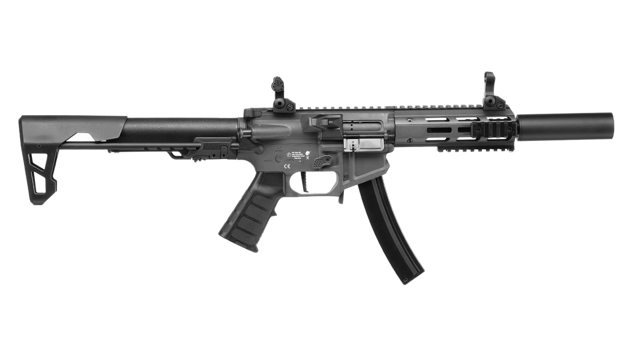 King Arms PDW 9mm SBR SD M-LOK Polymergehuse S-AEG 6mm BB Urban Grey Bild 2