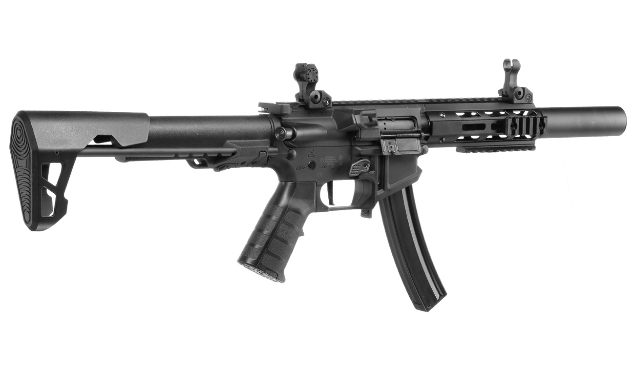 King Arms PDW 9mm SBR M-LOK SD Polymergehuse S-AEG 6mm BB schwarz Bild 3