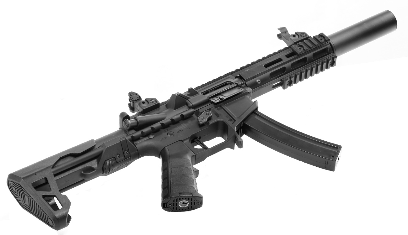 King Arms PDW 9mm SBR M-LOK SD Polymergehuse S-AEG 6mm BB schwarz Bild 4