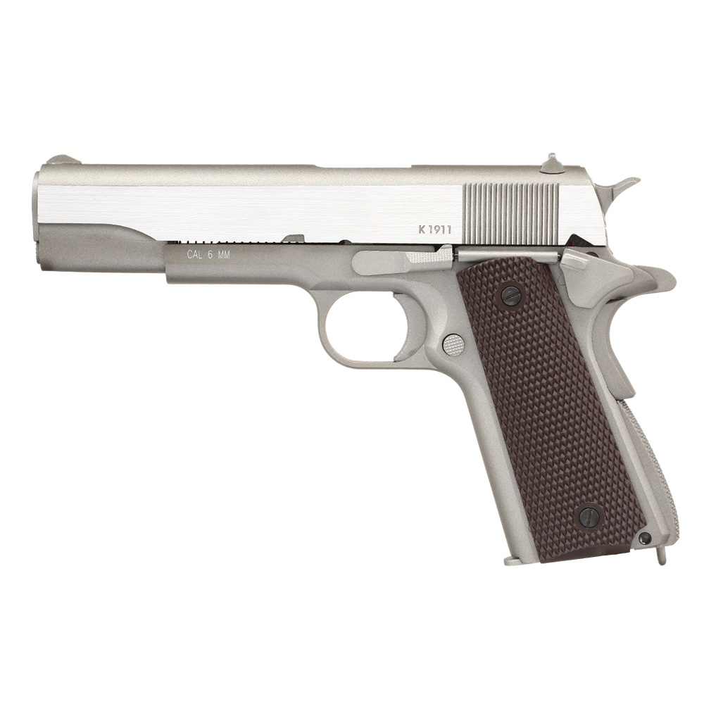 KWC M1911A1 Military Vollmetall CO2 BlowBack 6mm BB Stainless-Grey - Special Limited Edition Bild 1