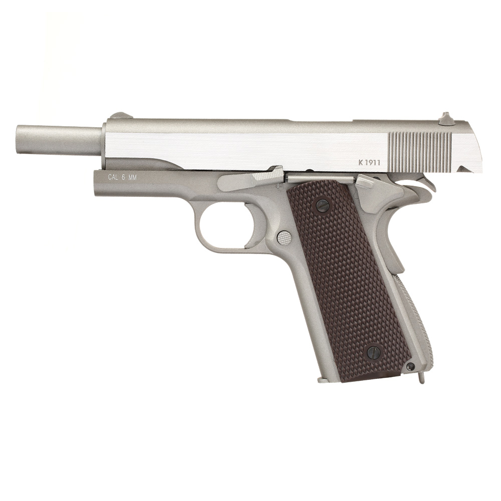 KWC M1911A1 Military Vollmetall CO2 BlowBack 6mm BB Stainless-Grey - Special Limited Edition Bild 2