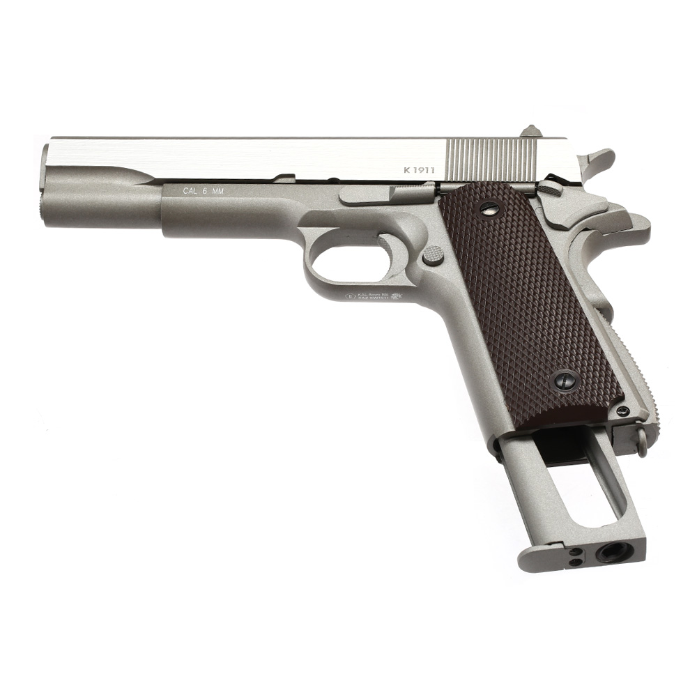 KWC M1911A1 Military Vollmetall CO2 BlowBack 6mm BB Stainless-Grey - Special Limited Edition Bild 5