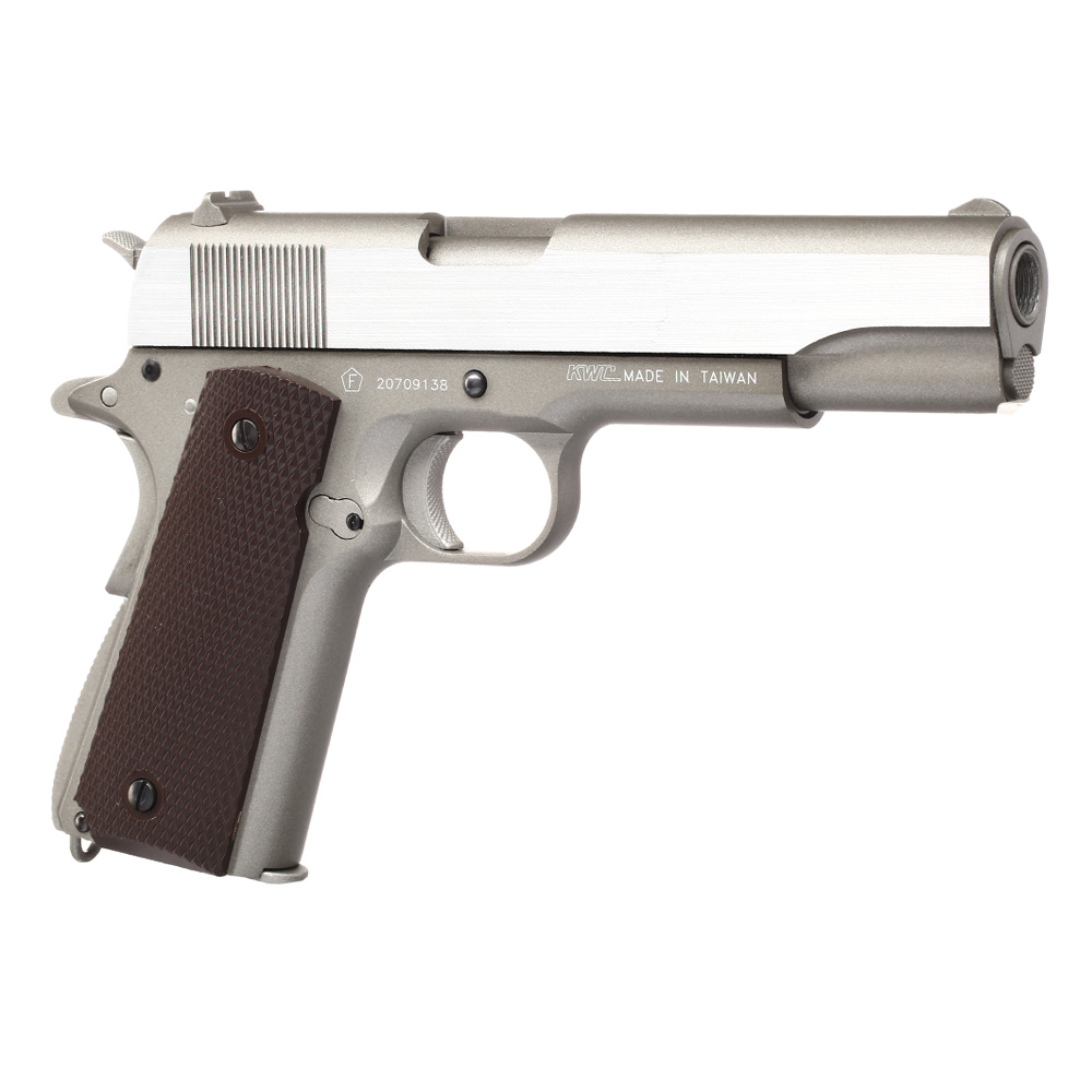 KWC M1911A1 Military Vollmetall CO2 BlowBack 6mm BB Stainless-Grey - Special Limited Edition Bild 7