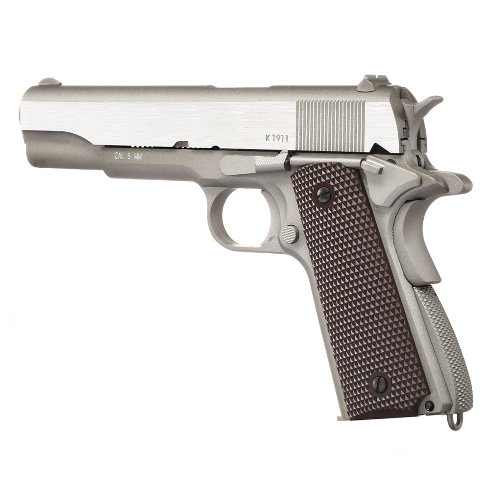 KWC M1911A1 Military Vollmetall CO2 BlowBack 6mm BB Stainless-Grey - Special Limited Edition Bild 8